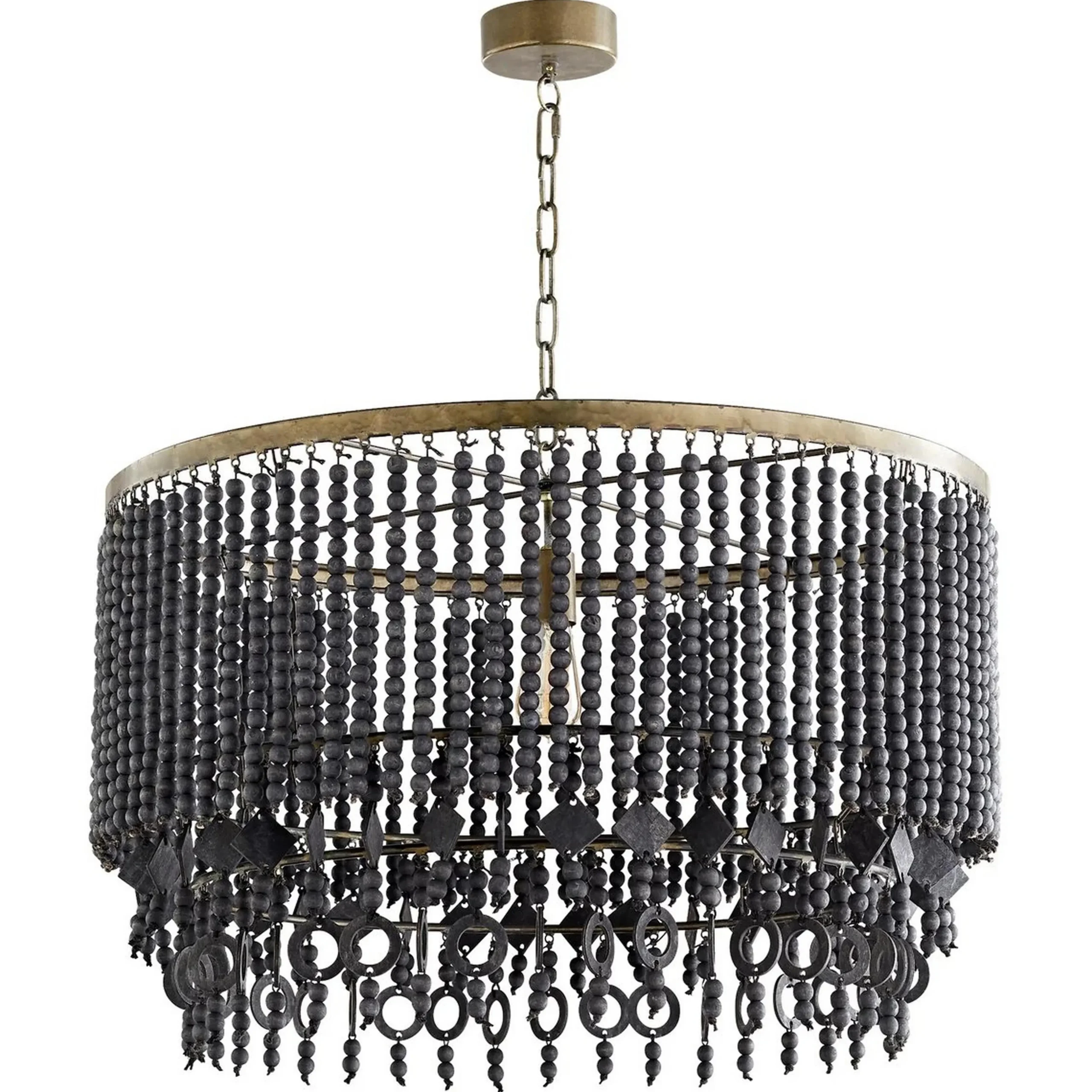 Valencia Wood Bead Pendant - Drum