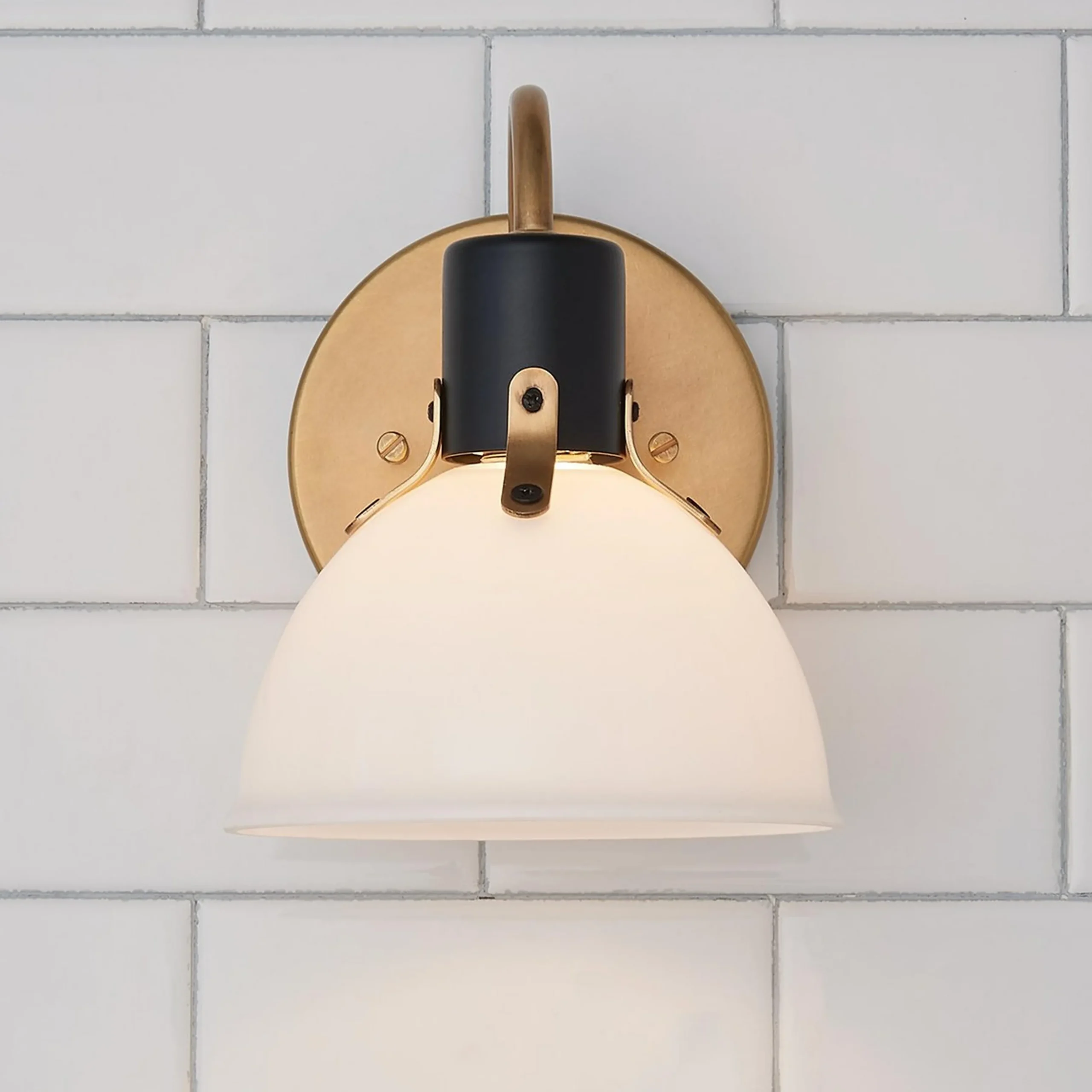 Vienna White Glass Bath Sconce