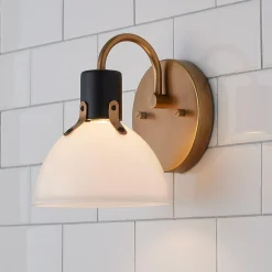 Vienna White Glass Bath Sconce