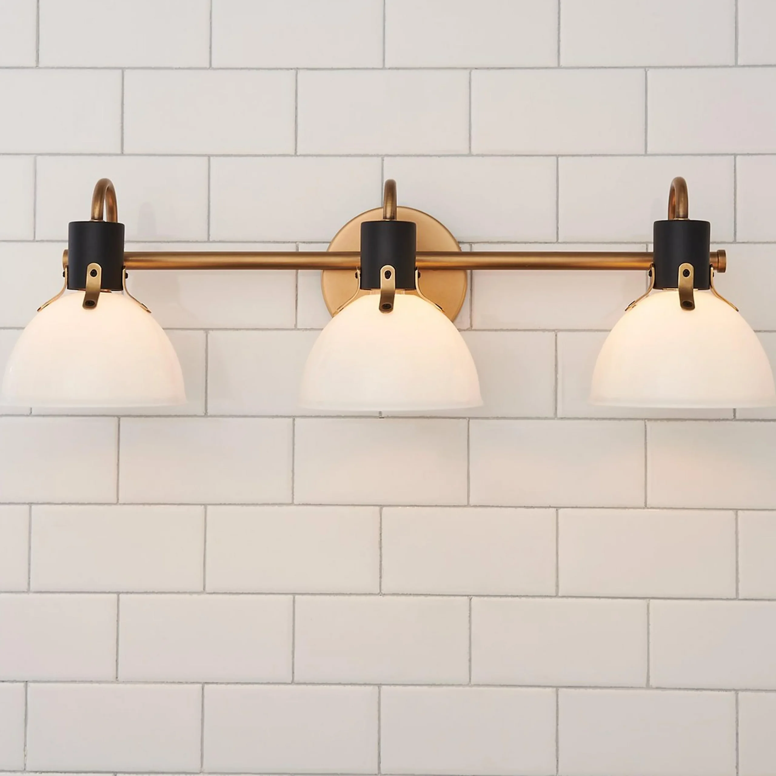 Vienna White Glass Vanity Light - 3 Light