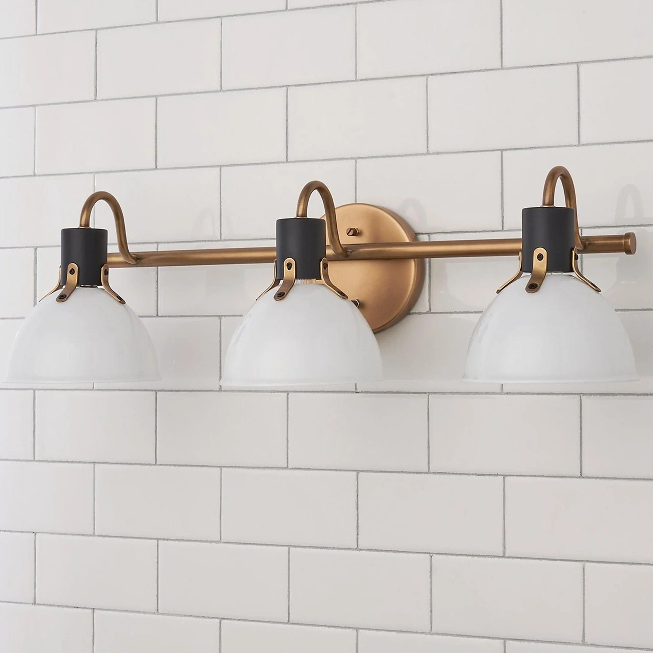 Vienna White Glass Vanity Light - 3 Light