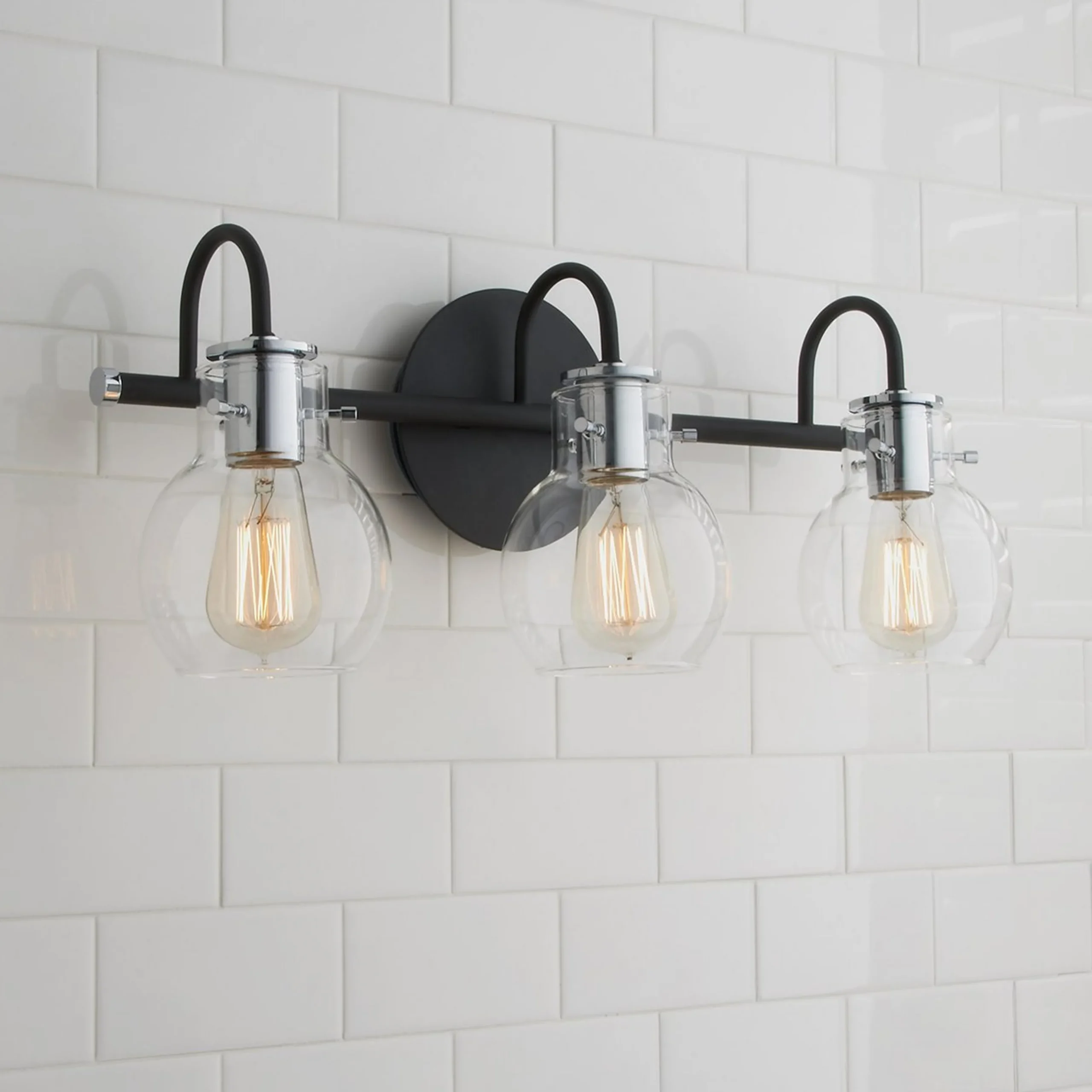Vintage Arc Shade Vanity Light - 3 Light