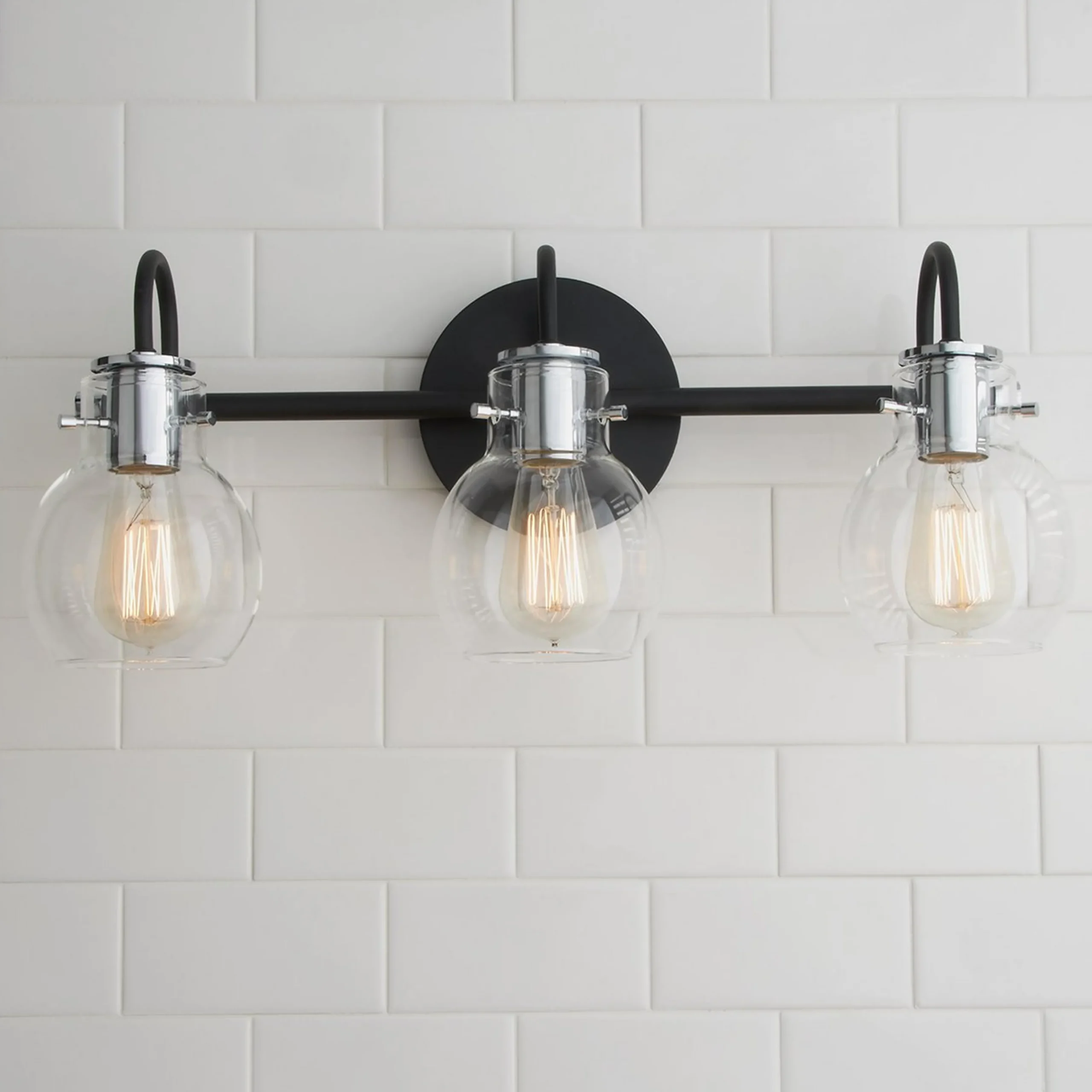 Vintage Arc Shade Vanity Light - 3 Light