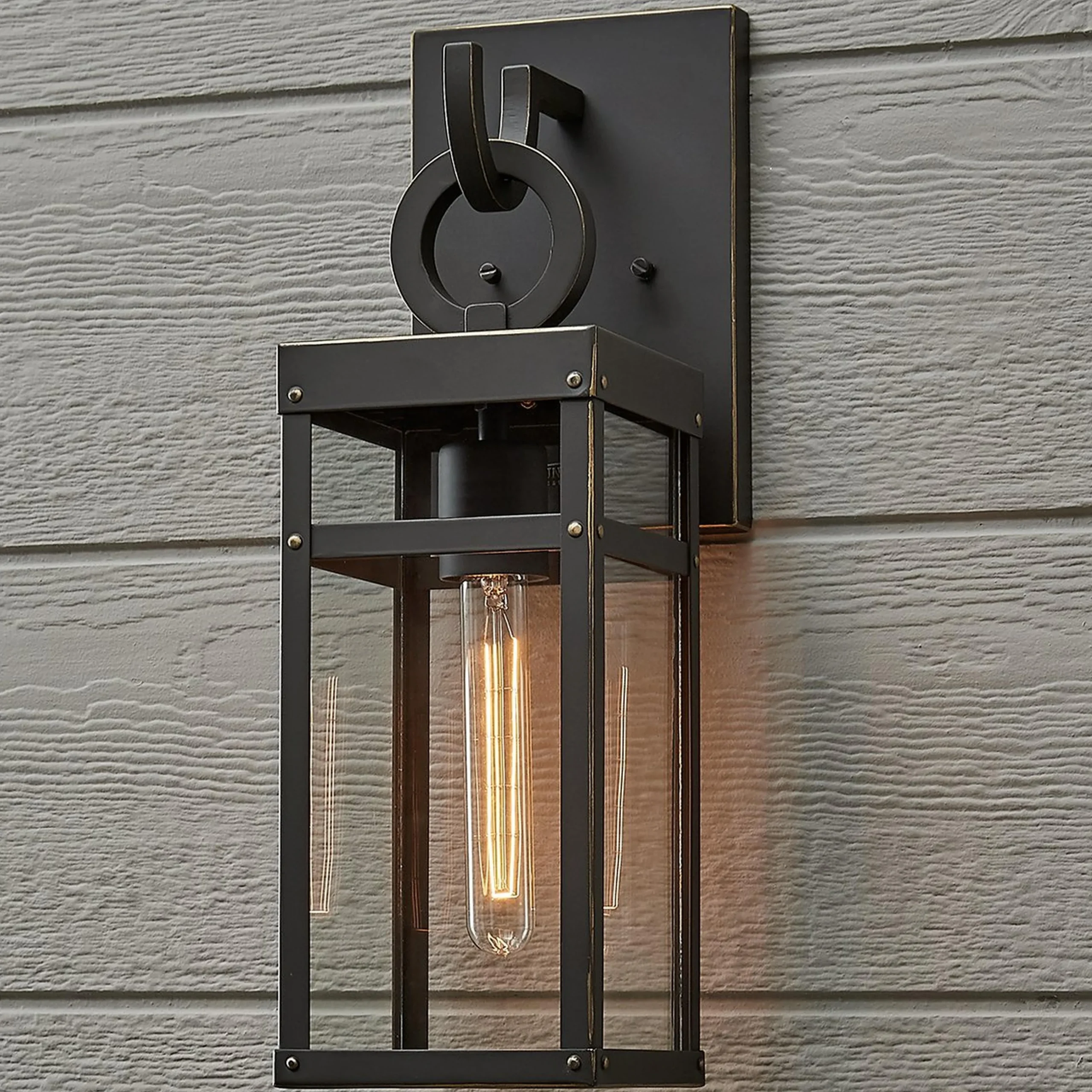 Vintage Suspended Pane Outdoor Sconce - Small