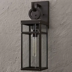 Vintage Suspended Pane Outdoor Sconce - Medium
