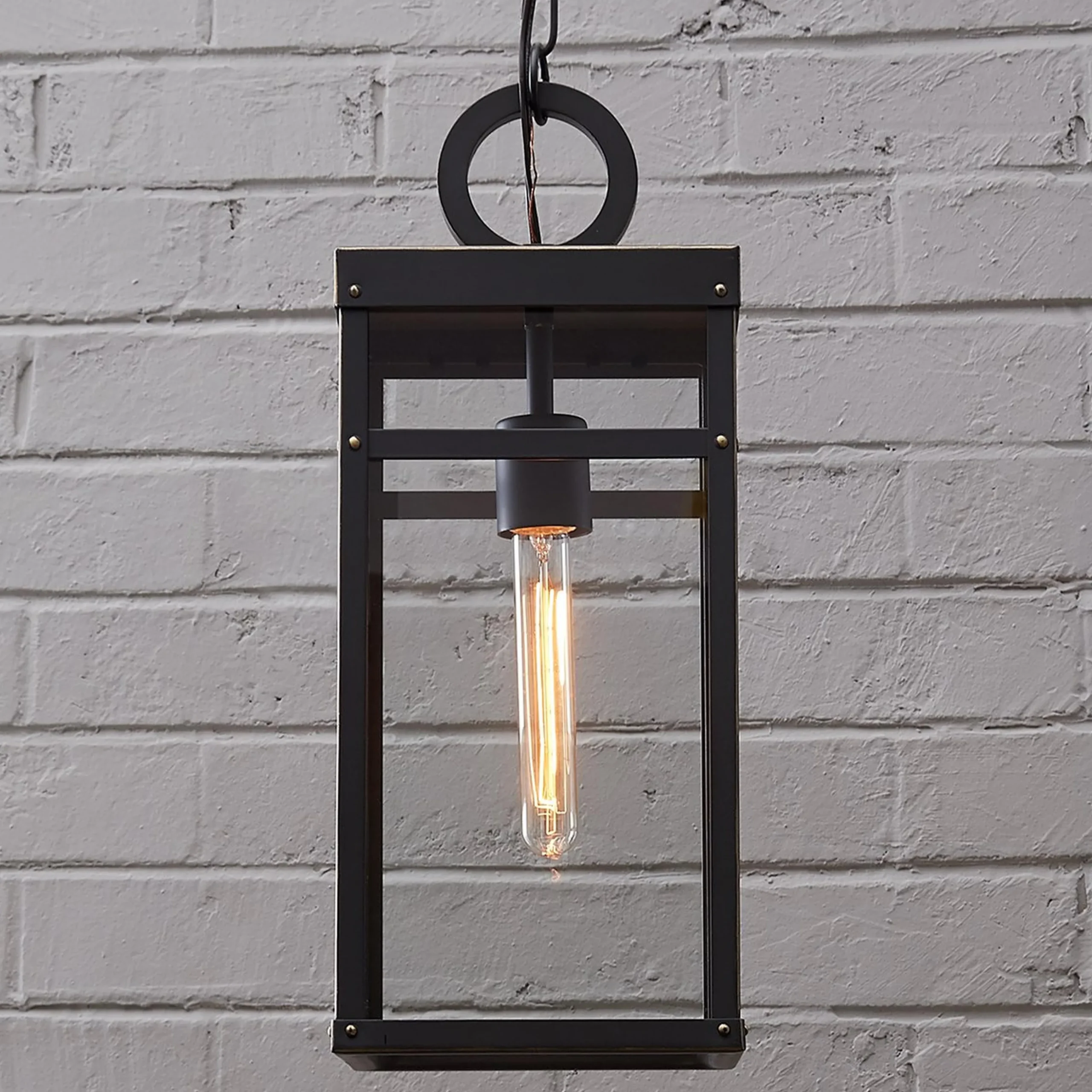 Vintage Suspended Pane Outdoor Pendant