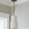 White Accordion Pendant - Large