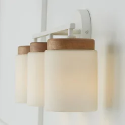 Wood Capped Vanity Light - 3 Light