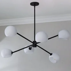 Xaviero Glass Chandelier - 6 Light - Opal