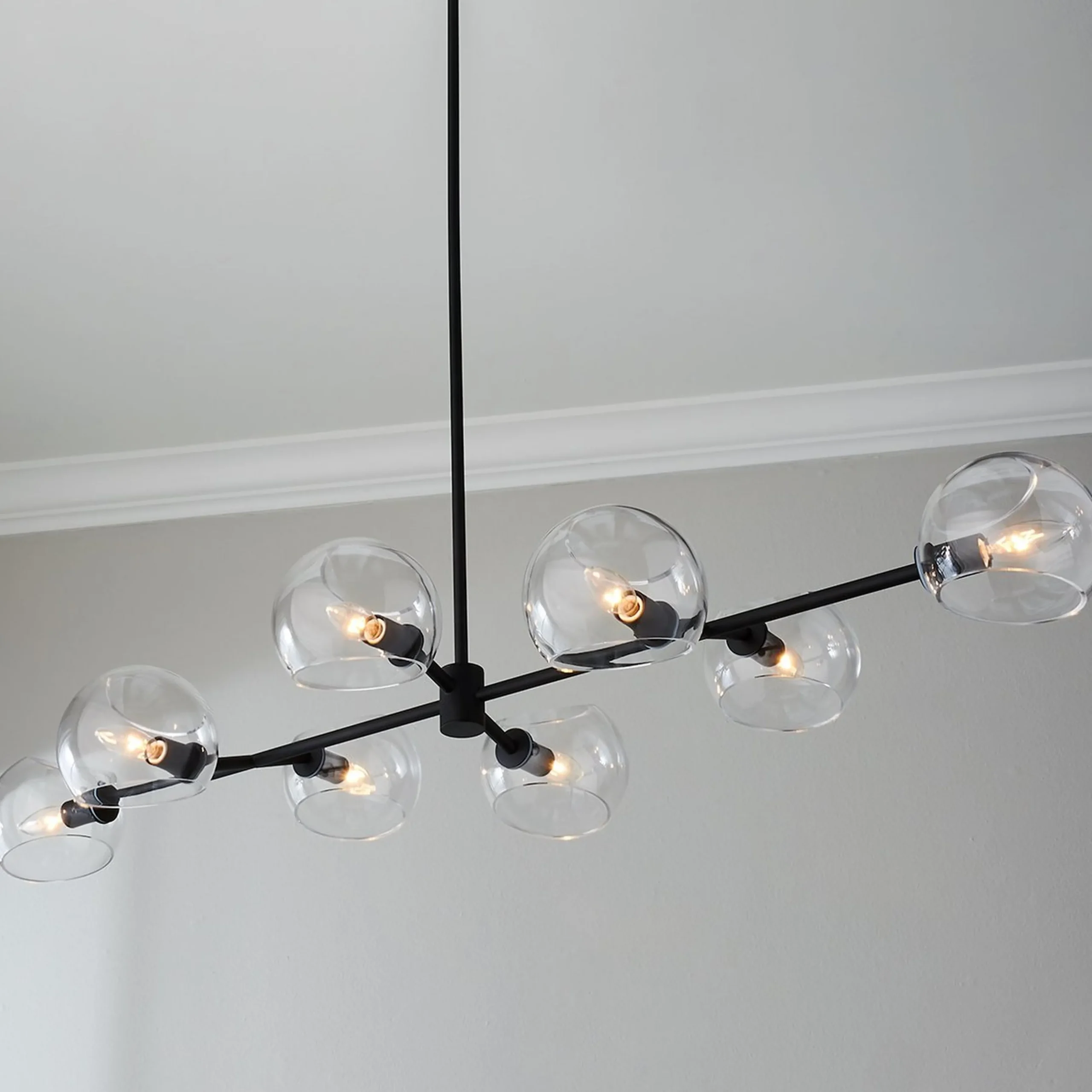 Xaviero Glass Island Chandelier - Clear