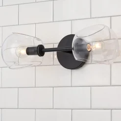 Xaviero Glass Vanity Light - 2 Light - Clear