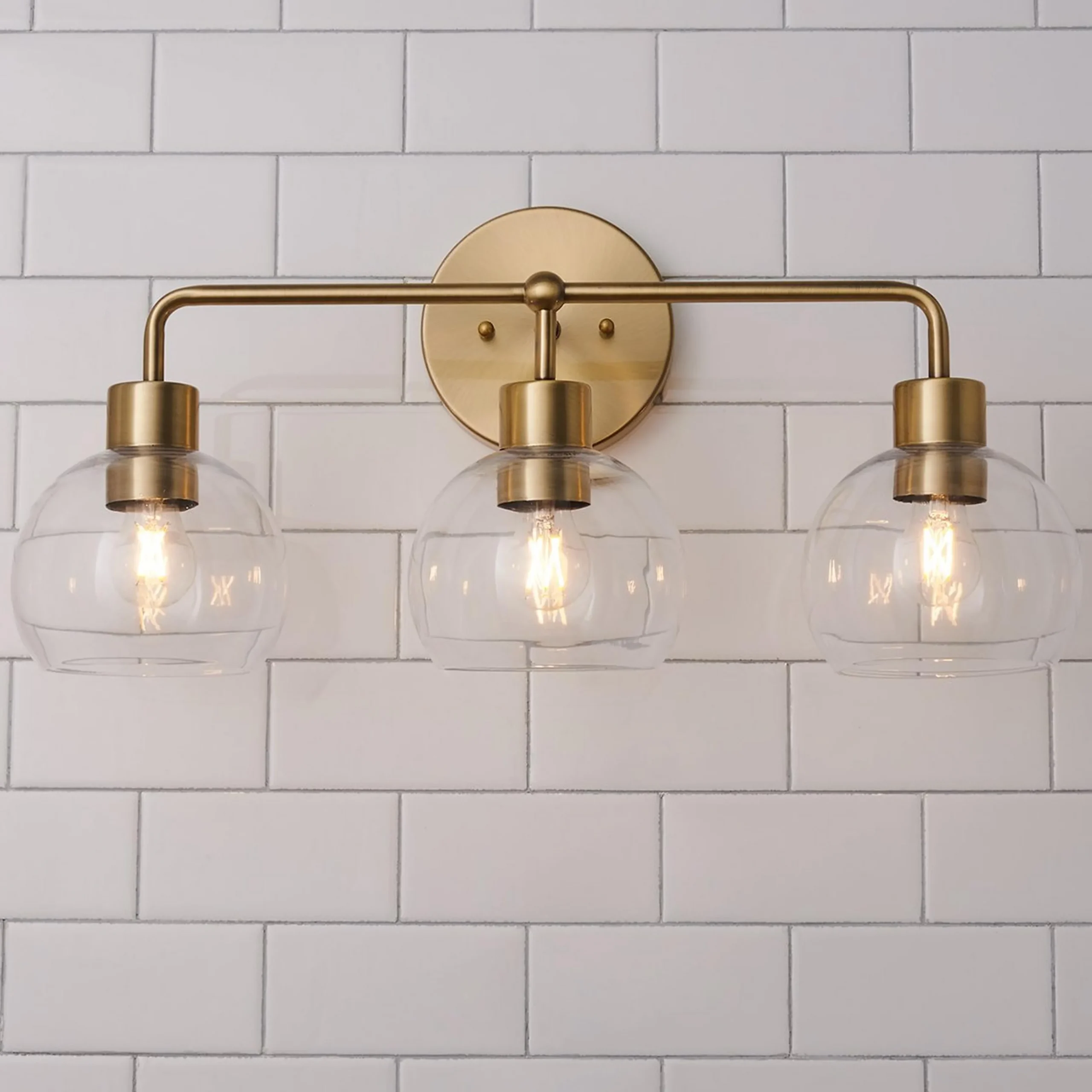 Young House Love Clear Glass Bubble Vanity Light - 3 Light