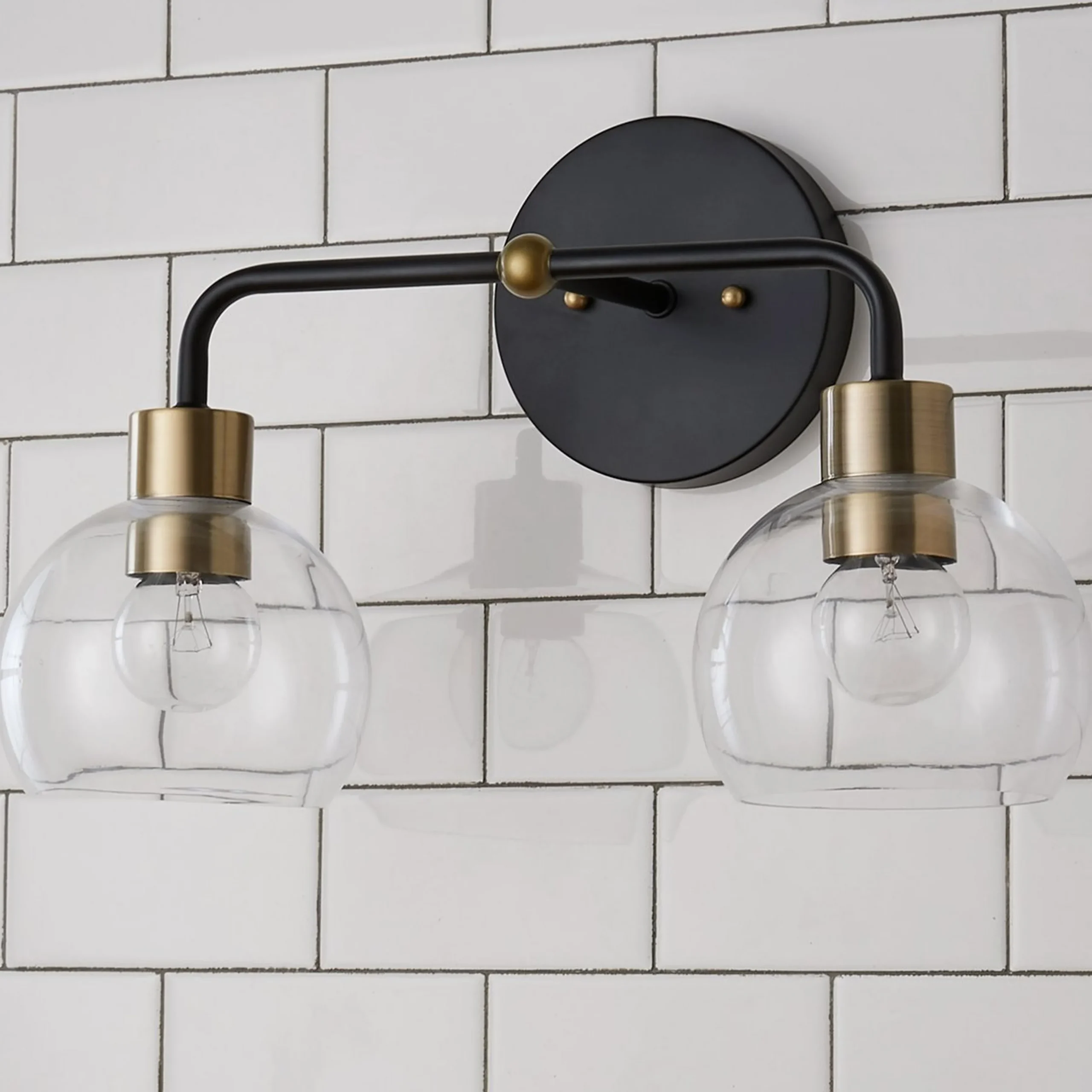 Young House Love Clear Glass Bubble Vanity Light - 2 Light