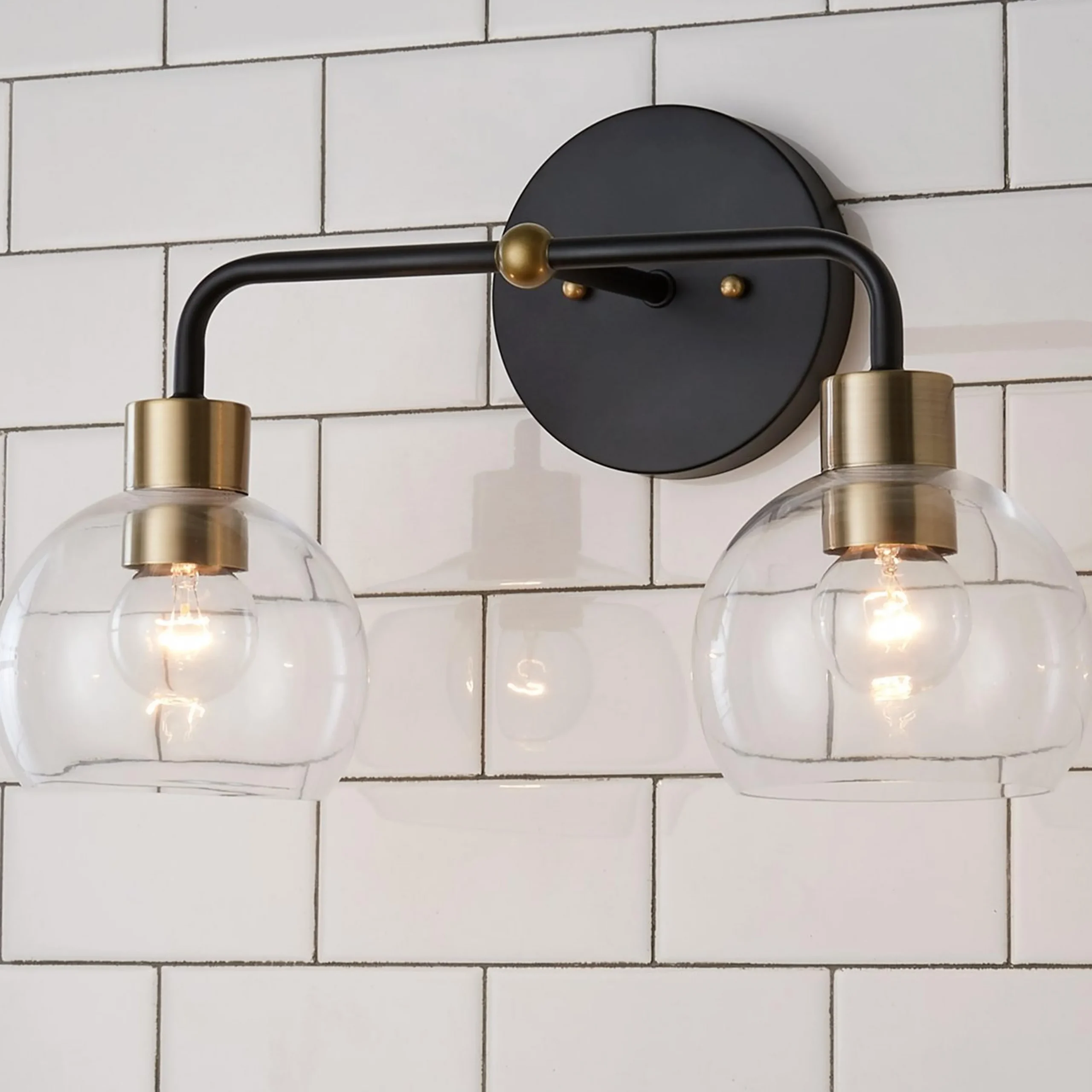 Young House Love Clear Glass Bubble Vanity Light - 2 Light