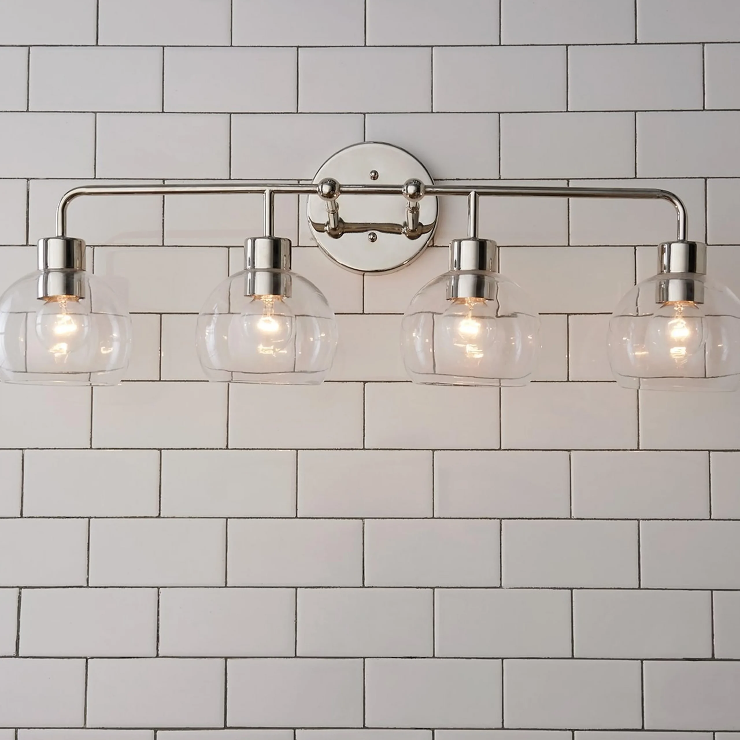Young House Love Clear Glass Bubble Vanity Light - 4 Light