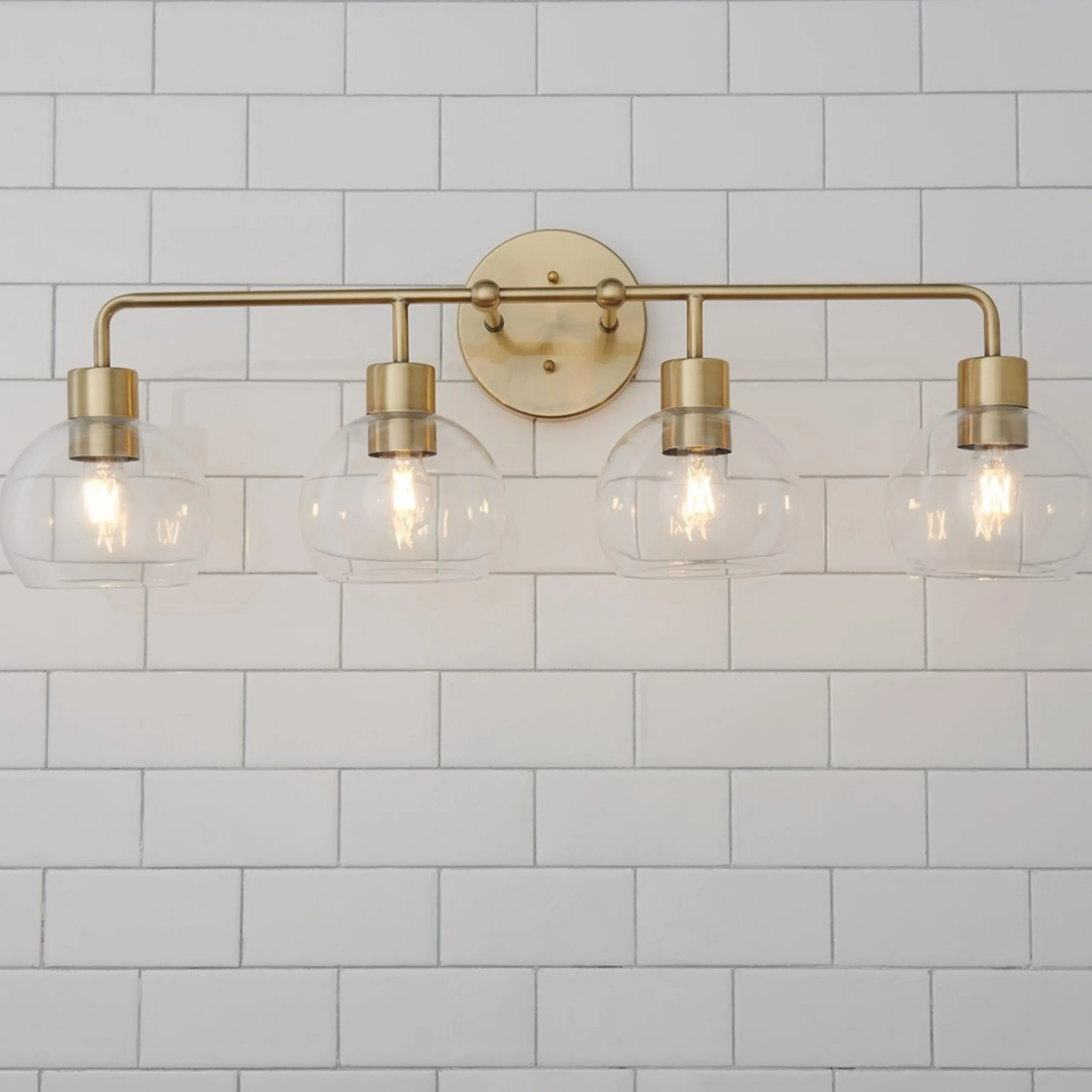 Young House Love Clear Glass Bubble Vanity Light - 4 Light