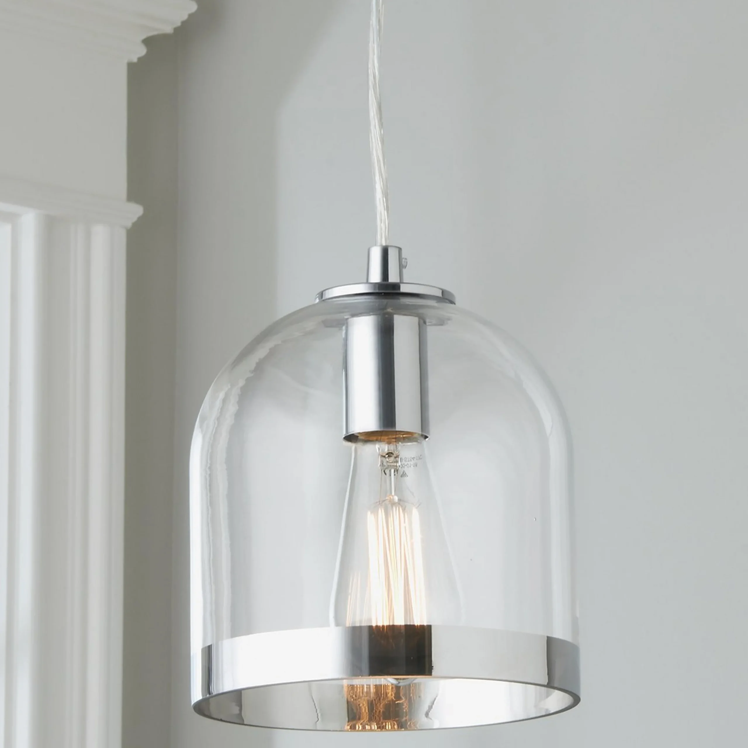 Young House Love Metallic Rimmed Glass Pendant