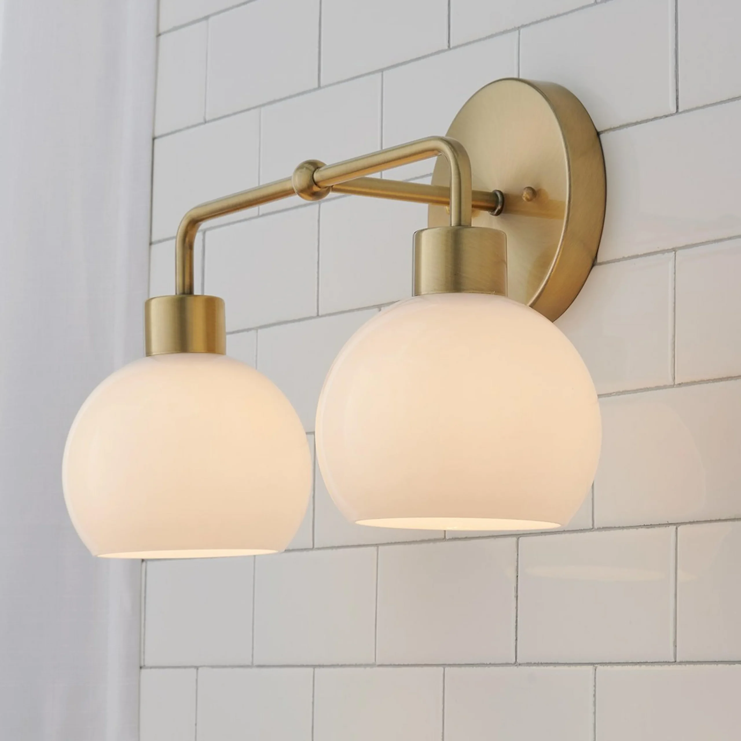 Young House Love Opal Glass Bubble Vanity Light - 2 Light