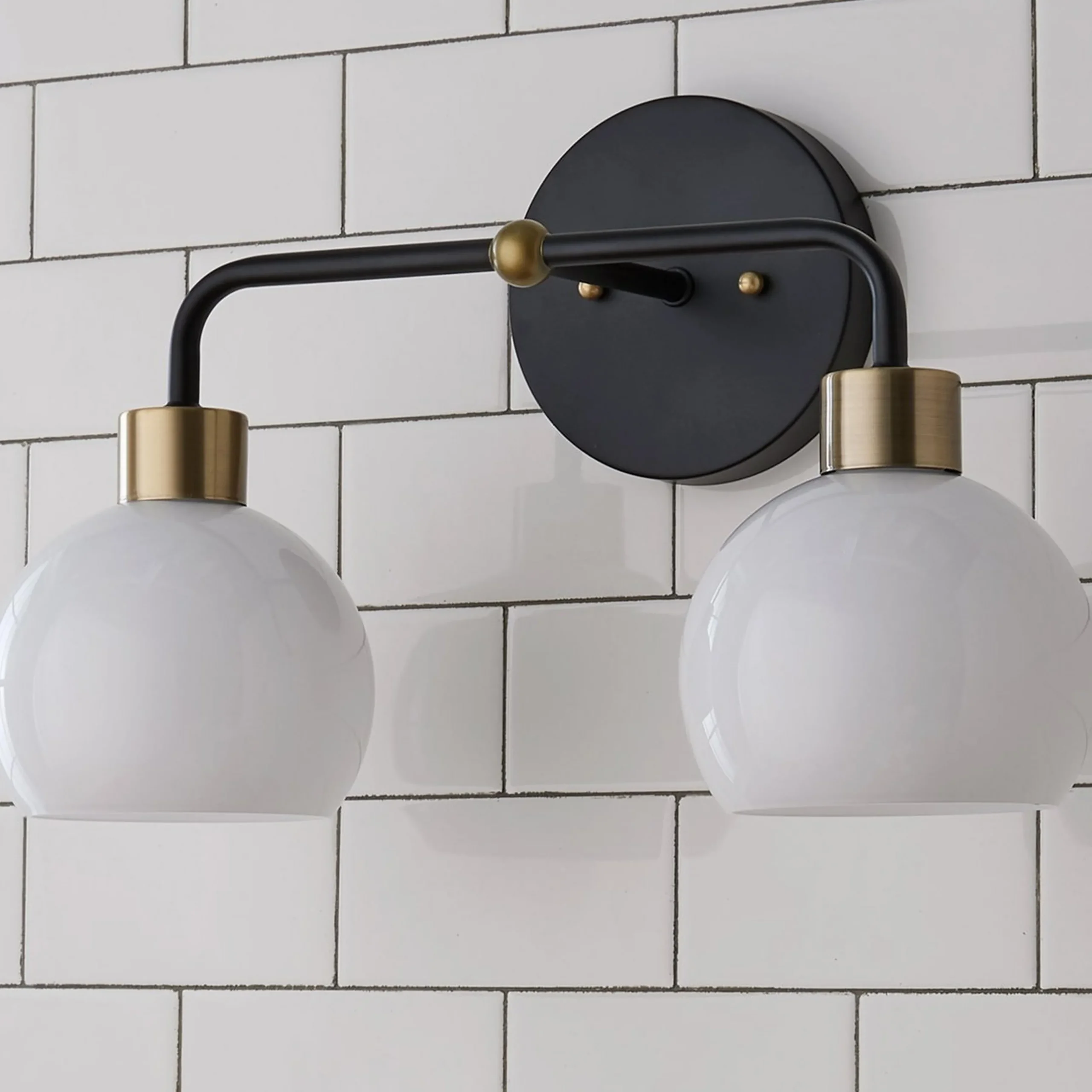 Young House Love Opal Glass Bubble Vanity Light - 2 Light